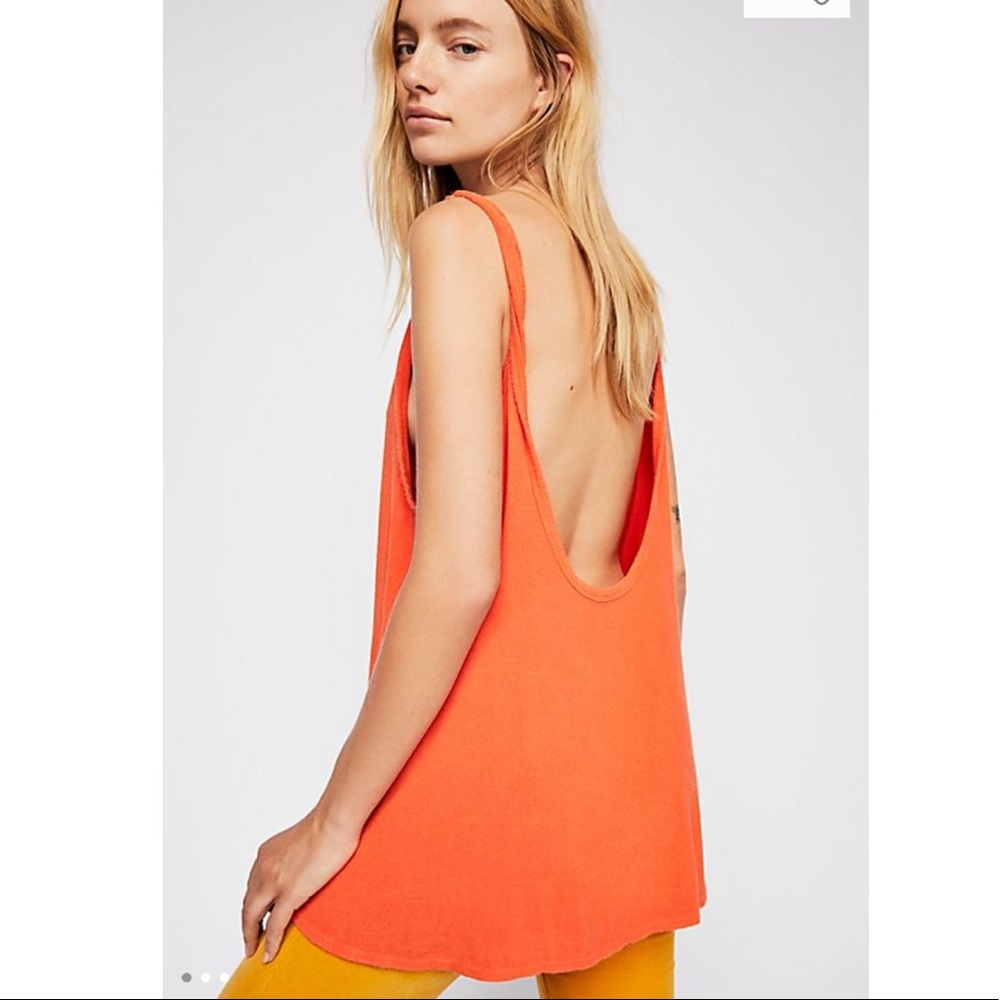 NWT Free People Atlantic Tank Orange, Size Small